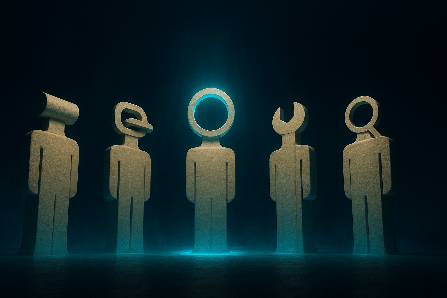 The five roles every AI workforce needs — illustration from MANAV blog post What Is an AI Workforce? A Complete Guide for 2026